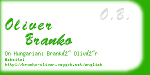 oliver branko business card